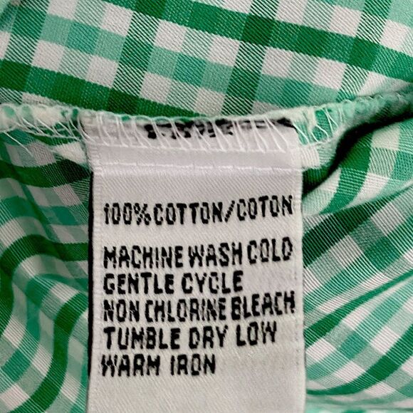 Talbots Fitted Shirt Size 12 Green Gingham Plaid NWOT - Picture 12 of 12